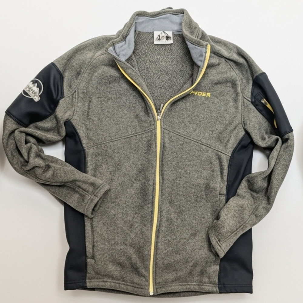 Spyder Khaki, Black Zip Up Mens Fleece Size Large
